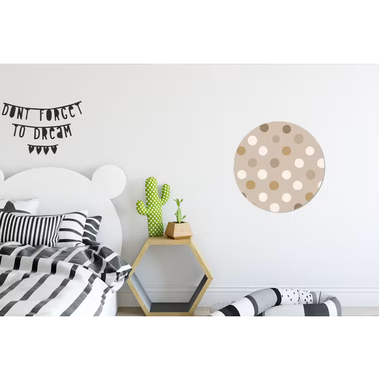 Polka - Dots - Beige Wandcirkel aluminium klein 190 -kinderkamer