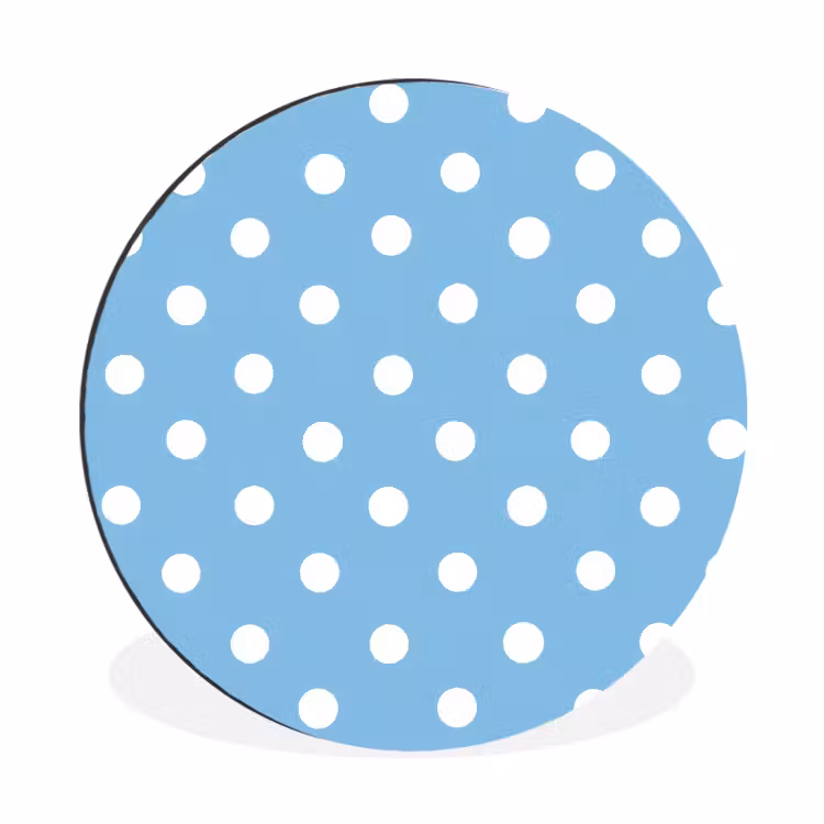 Polka - Dots - Blauw Wandcirkel aluminium klein 190 -3d