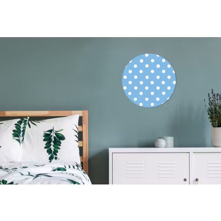 Polka - Dots - Blauw Wandcirkel aluminium klein 190 -slaapkamer