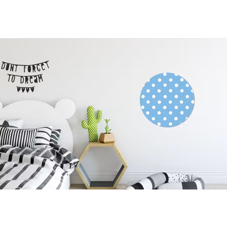 Polka - Dots - Blauw Wandcirkel aluminium klein 190 -kinderkamer