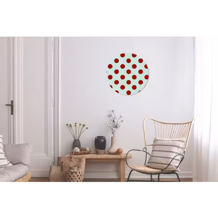 Polka - Dots - Rood Wandcirkel aluminium klein 190 -woonkamer