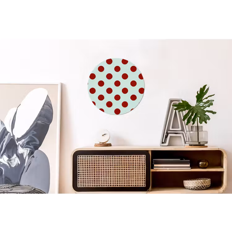 Polka - Dots - Rood Wandcirkel aluminium klein 190 -kantoor