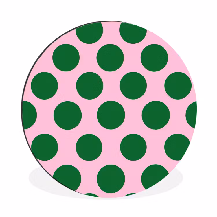 Polkadots - Patroon - Groen Wandcirkel aluminium klein 190 -3d