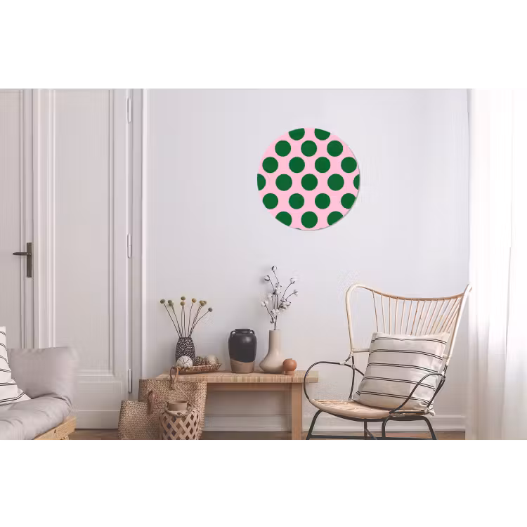 Polkadots - Patroon - Groen Wandcirkel aluminium klein 190 -woonkamer