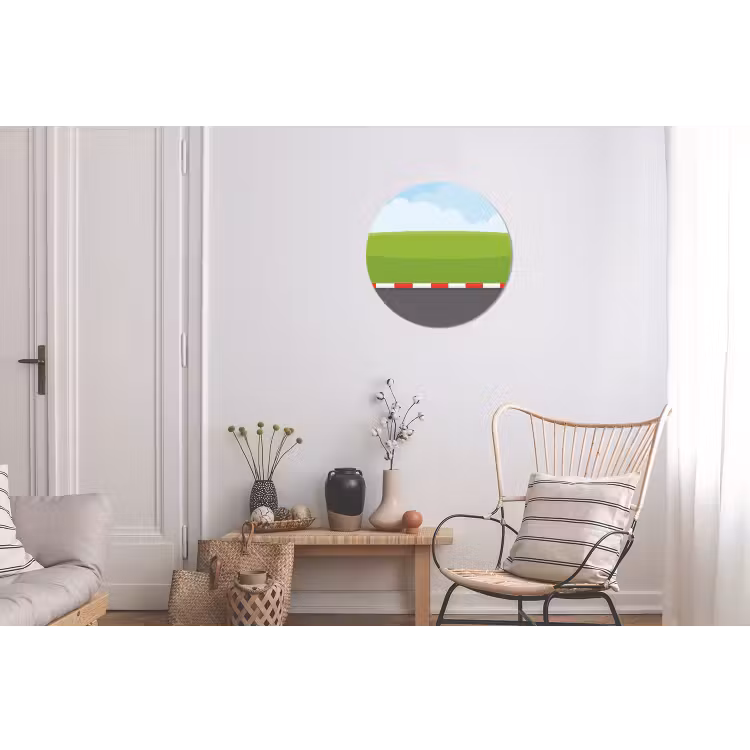 Racebaan - Illustratie - Sport - Kleurrijk Wandcirkel aluminium klein -woonkamer