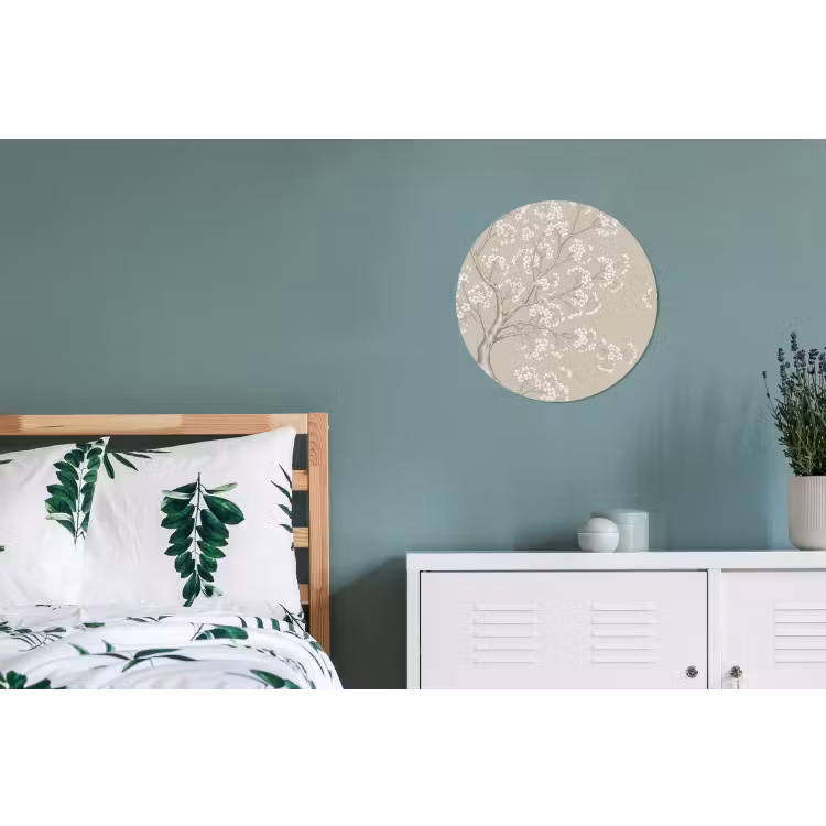 Sereen - Bloesem - Wit Wandcirkel aluminium klein -slaapkamer