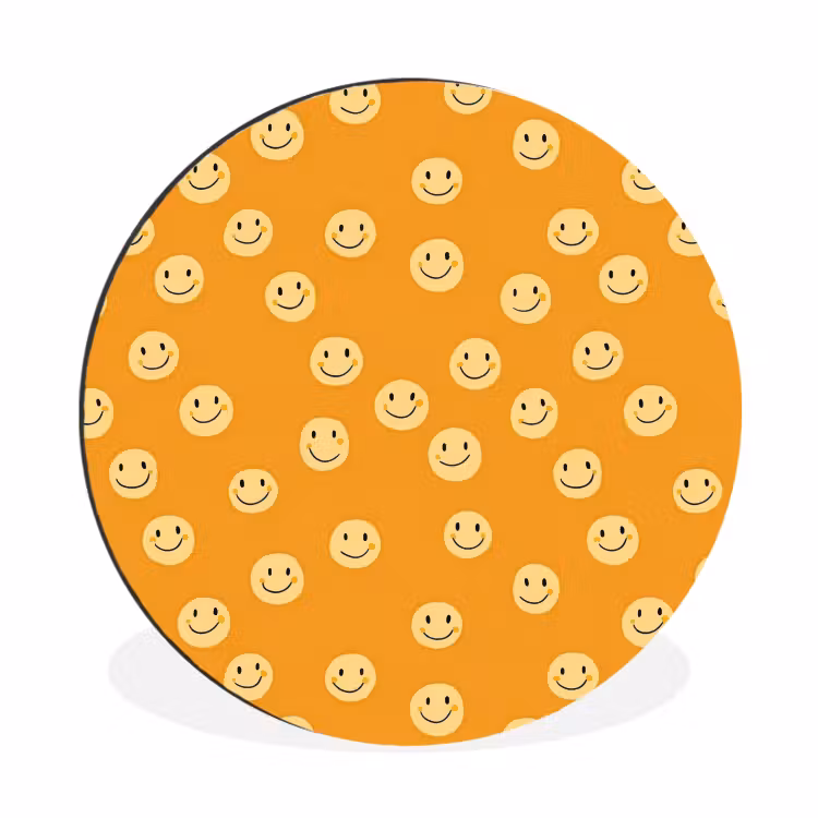 Smileys - Retro - Heel Wandcirkel aluminium klein 190 -3d