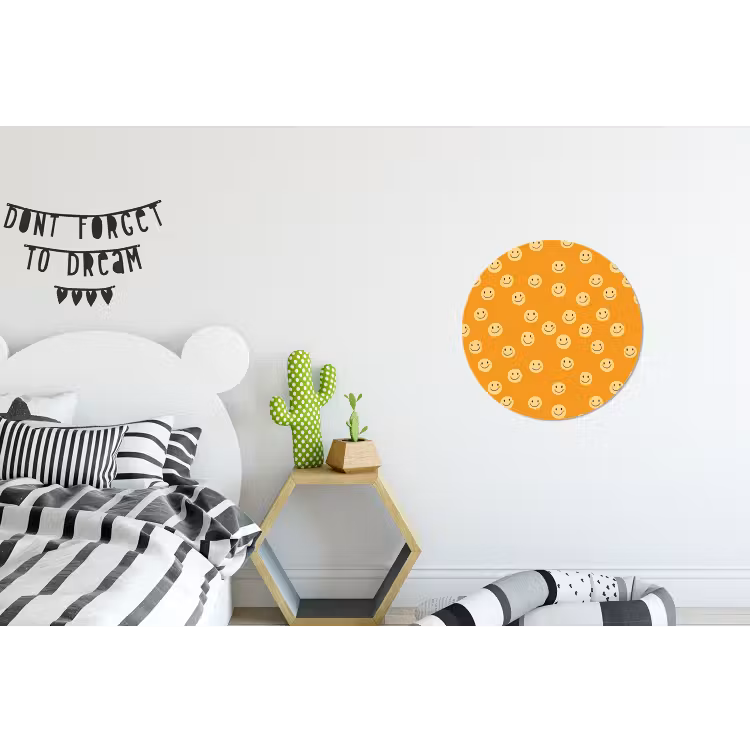 Smileys - Retro - Heel Wandcirkel aluminium klein 190 -kinderkamer