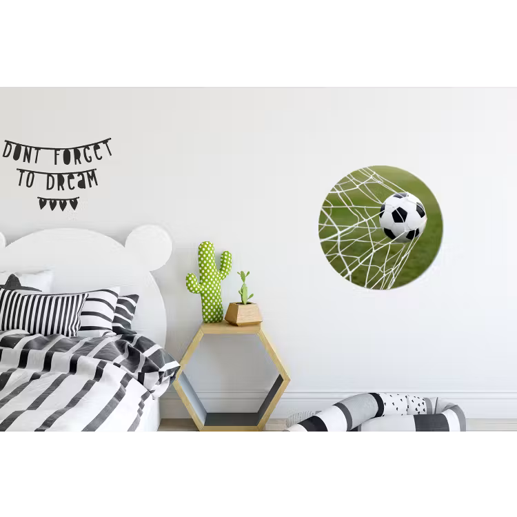 Voetbal - Goal - Net - Sport Wandcirkel aluminium klein -kinderkamer