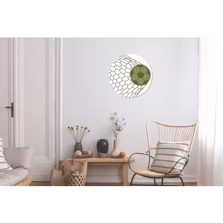 Voetbal - Goal - Sport - Groen Wandcirkel aluminium klein -woonkamer