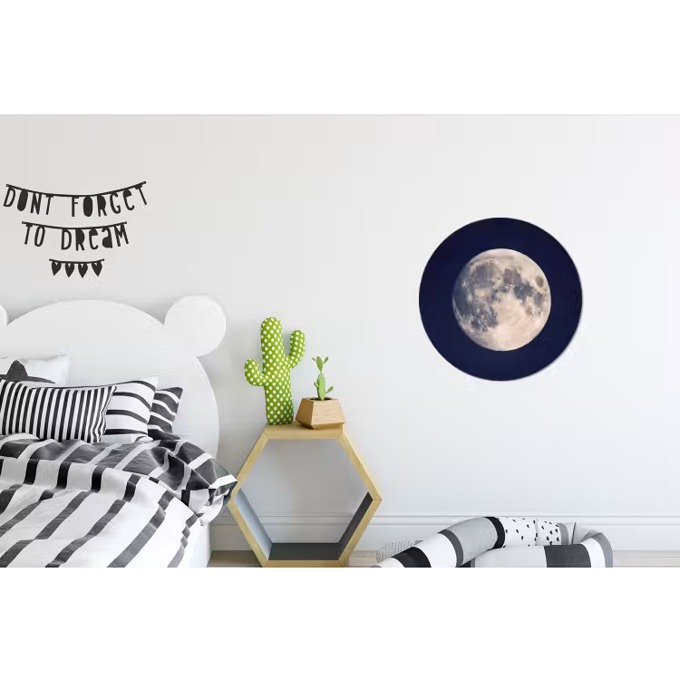 Ruimte - Maan - Kosmos Wandcirkel aluminium klein -kinderkamer