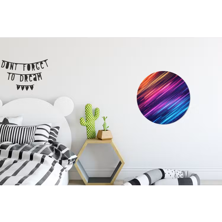 Snelheid - Kosmos - Kleurrijk Wandcirkel aluminium klein -kinderkamer