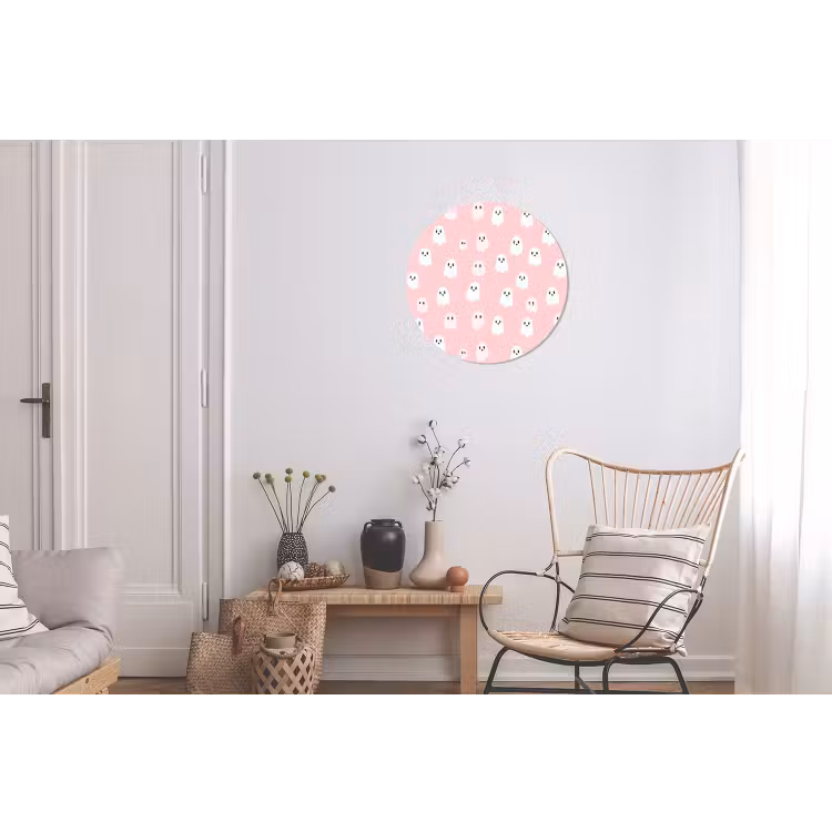 Spookjes - Patroon - Roze Wandcirkel aluminium klein 190 -woonkamer