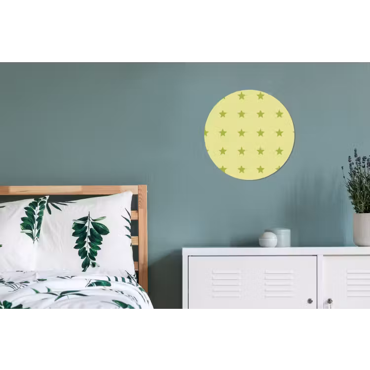Sterren - Patroon - Groen Wandcirkel aluminium klein 190 -slaapkamer