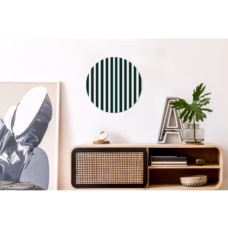 Strepen - Klassiek - Groen Wandcirkel aluminium klein 190 -kantoor