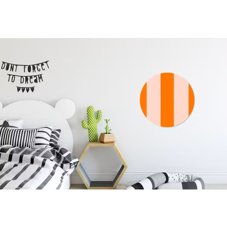 Strepen - Modern - Oranje Wandcirkel aluminium klein 190 -kinderkamer
