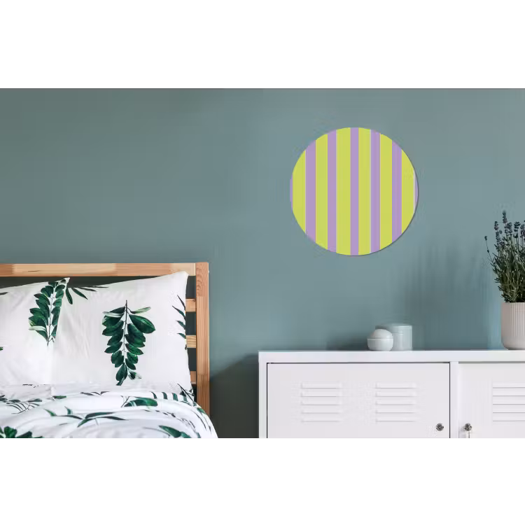 Strepen - Patroon - Groen Wandcirkel aluminium klein 190 -slaapkamer
