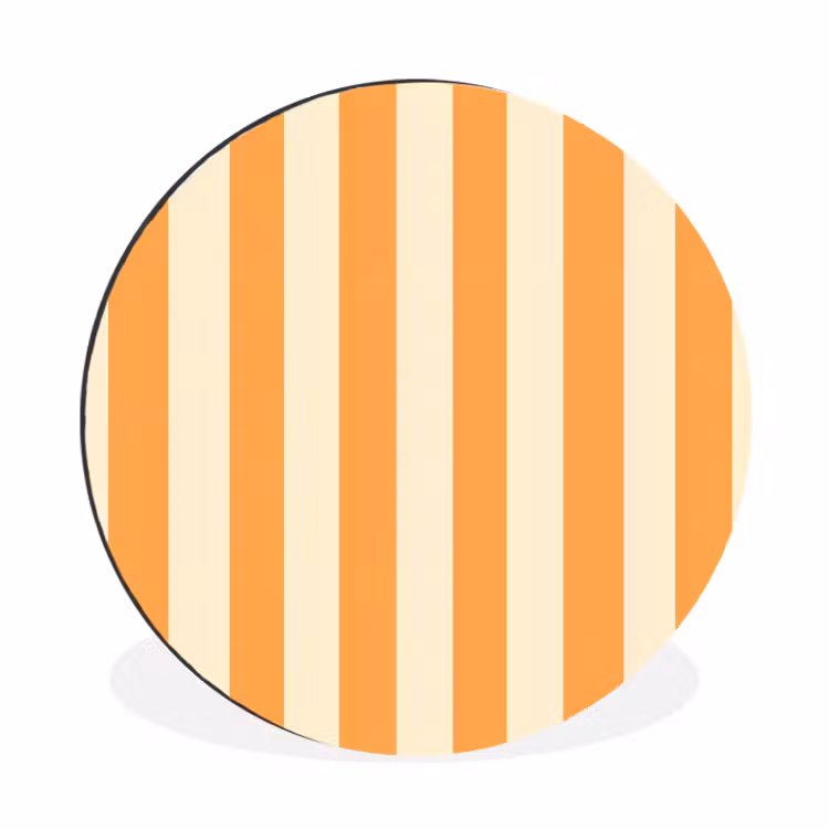 Strepen - Patroon - Oranje Wandcirkel aluminium klein 190 -3d
