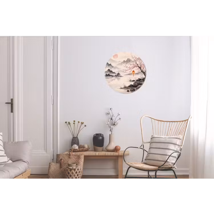 Zon - Japans - Traditioneel Wandcirkel aluminium klein -woonkamer