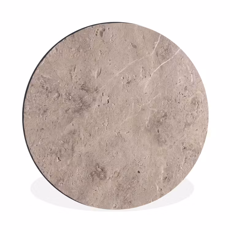 Textuur - Steen - Patroon - Rustiek - Beige Wandcirkel aluminium klein -3d