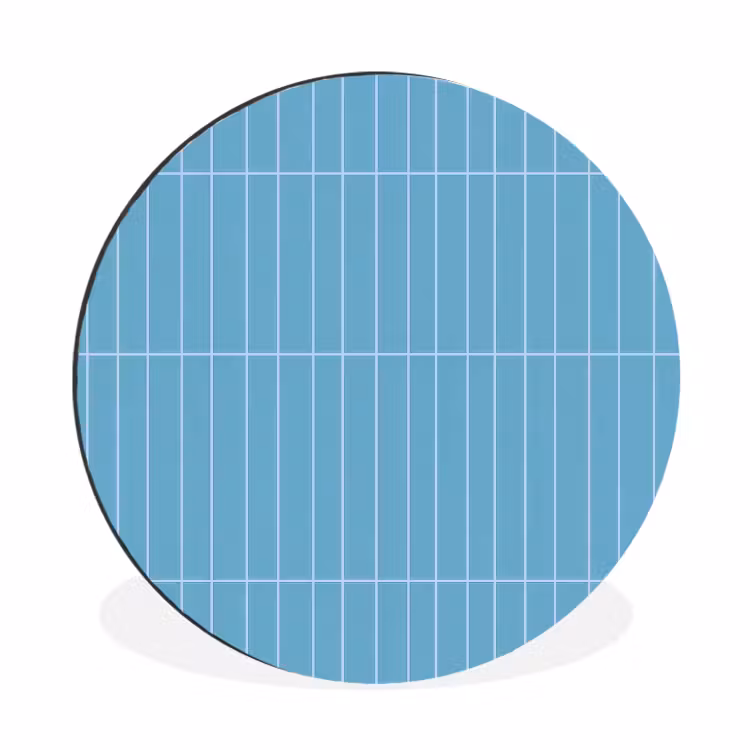 Tegel - Langwerpig - Patroon - Blauw Wandcirkel aluminium klein 190 -3d