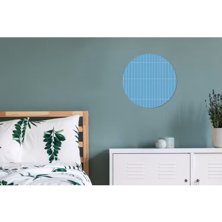 Tegel - Langwerpig - Patroon - Blauw Wandcirkel aluminium klein 190 -slaapkamer