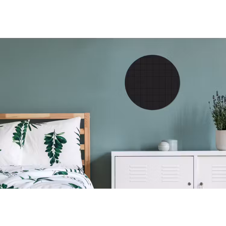Tegels - Patroon - Mat - Zwart Wandcirkel aluminium klein 190 -slaapkamer