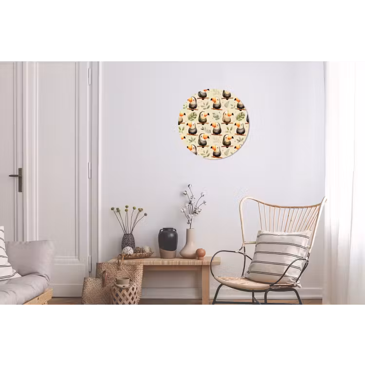 Toekans - Exotisch - Kleurrijk Wandcirkel aluminium klein 190 -woonkamer
