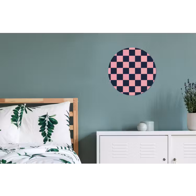 Traditioneel - Patroon - Blauw - Roze Wandcirkel aluminium klein 190 -slaapkamer