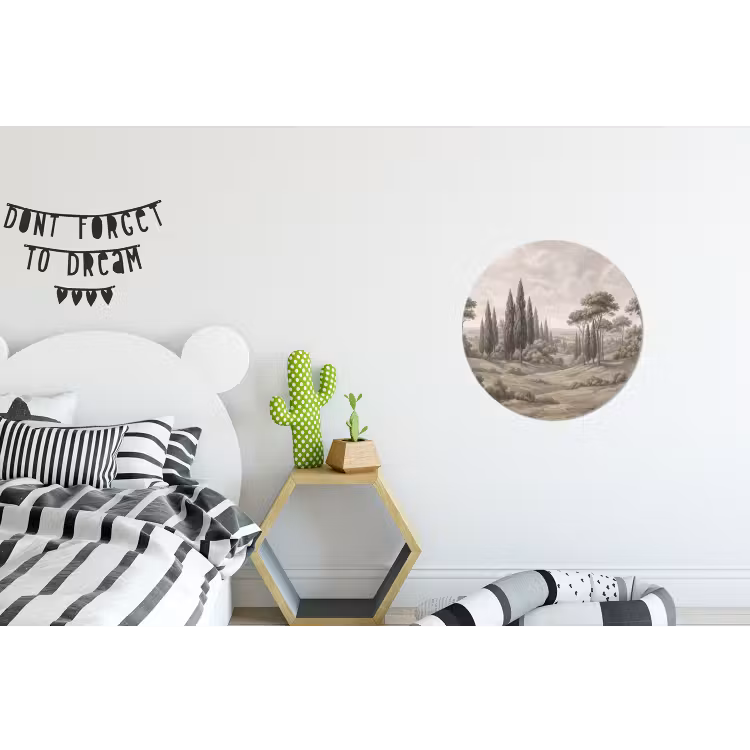 Vallei - Bos - Natuur - Groen Wandcirkel aluminium klein -kinderkamer