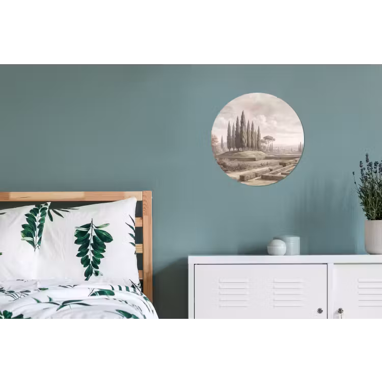 Vallei - Tuin - Natuur - Groen Wandcirkel aluminium klein -slaapkamer