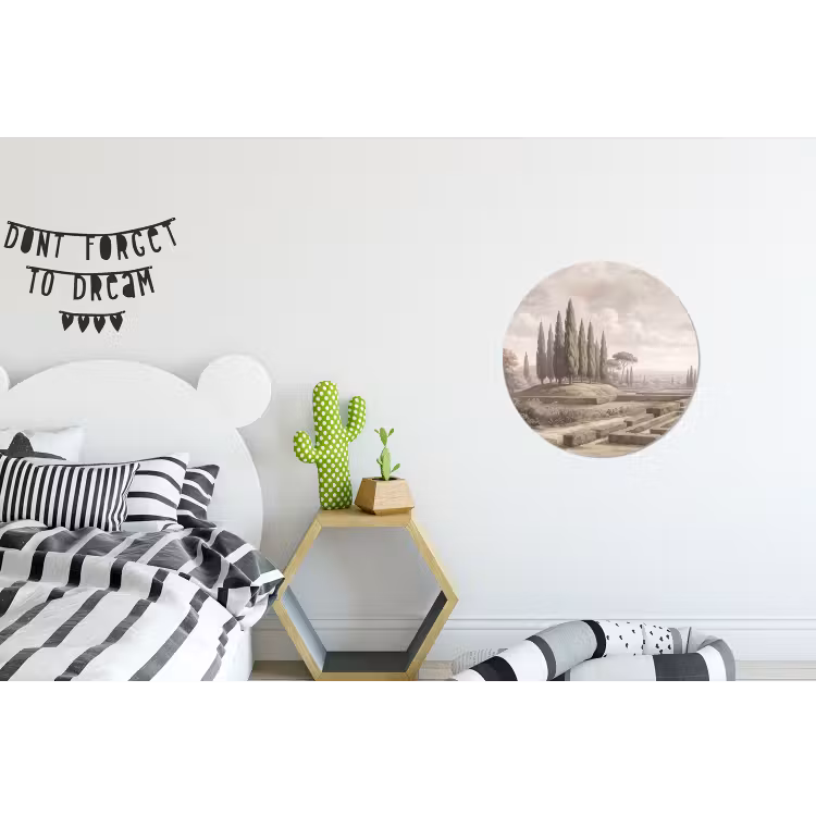 Vallei - Tuin - Natuur - Groen Wandcirkel aluminium klein -kinderkamer