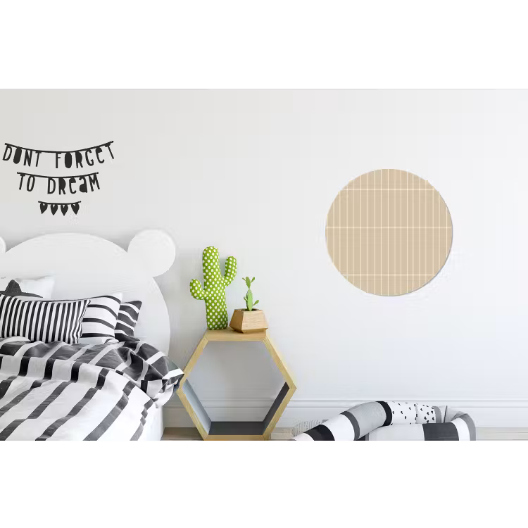 Verticaal - Wandtegel - Crème - Beige Wandcirkel aluminium klein 190 -kinderkamer