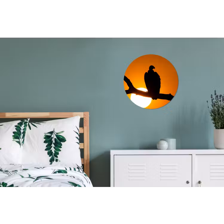 Gier - Tak - Zon - Oranje Wandcirkel aluminium klein -slaapkamer