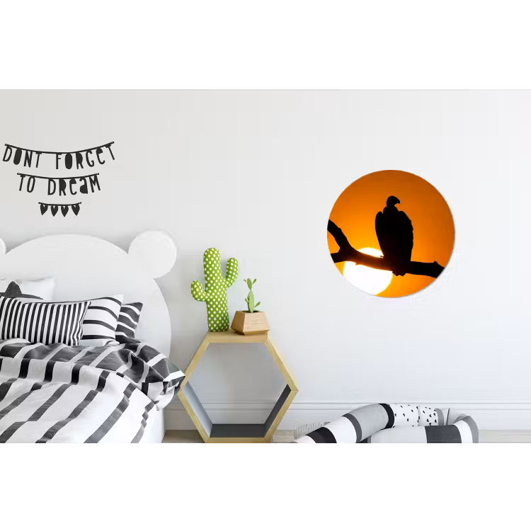 Gier - Tak - Zon - Oranje Wandcirkel aluminium klein -kinderkamer