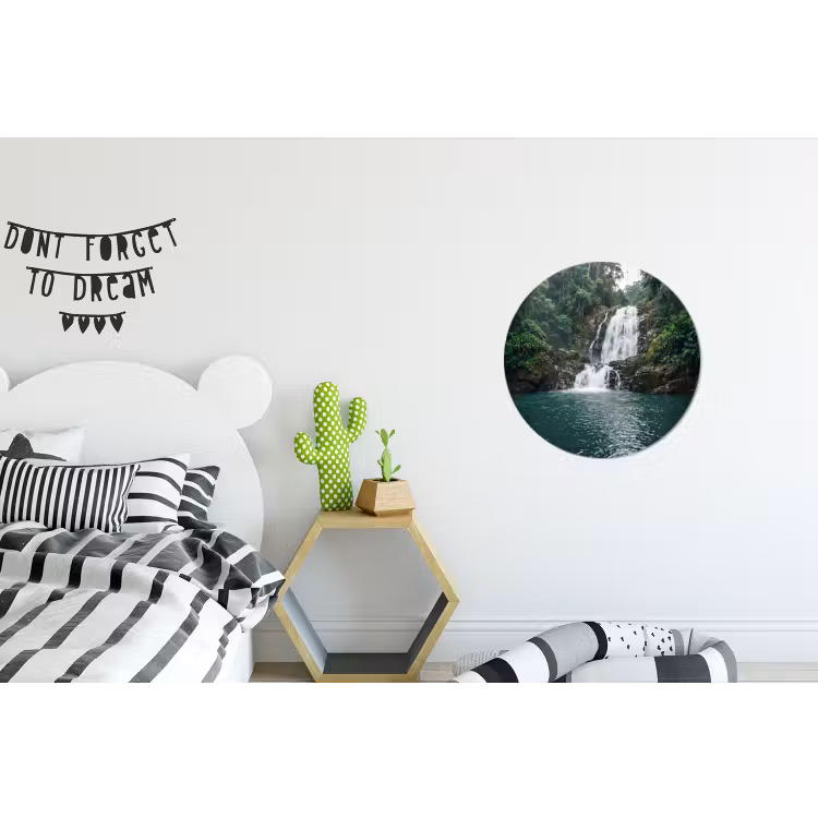 Waterfall - Forest - Nature - Greenkhgyguyg Wandcirkel aluminium klein -kinderkamer