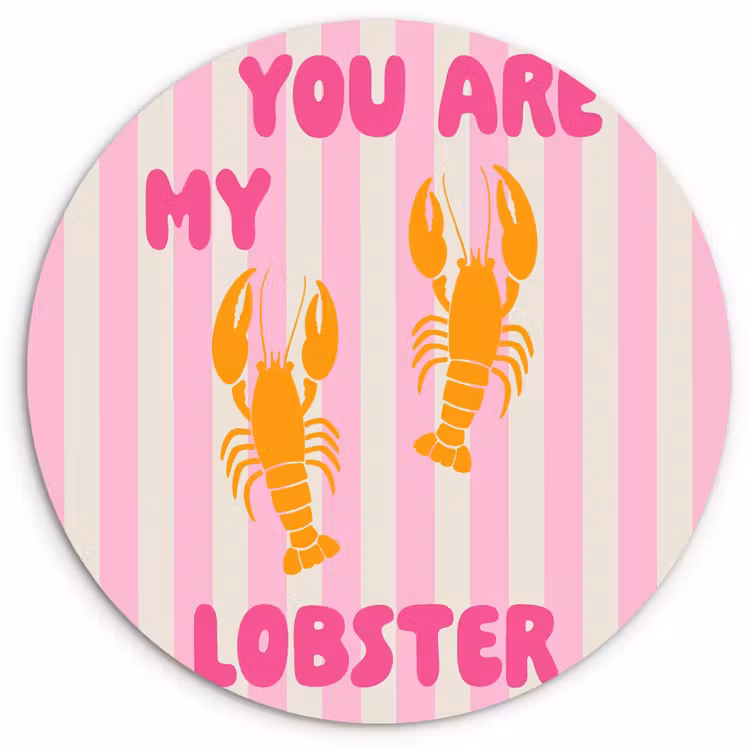 Lobster - Love - Valentijn Wandcirkel plexiglas klein -3d