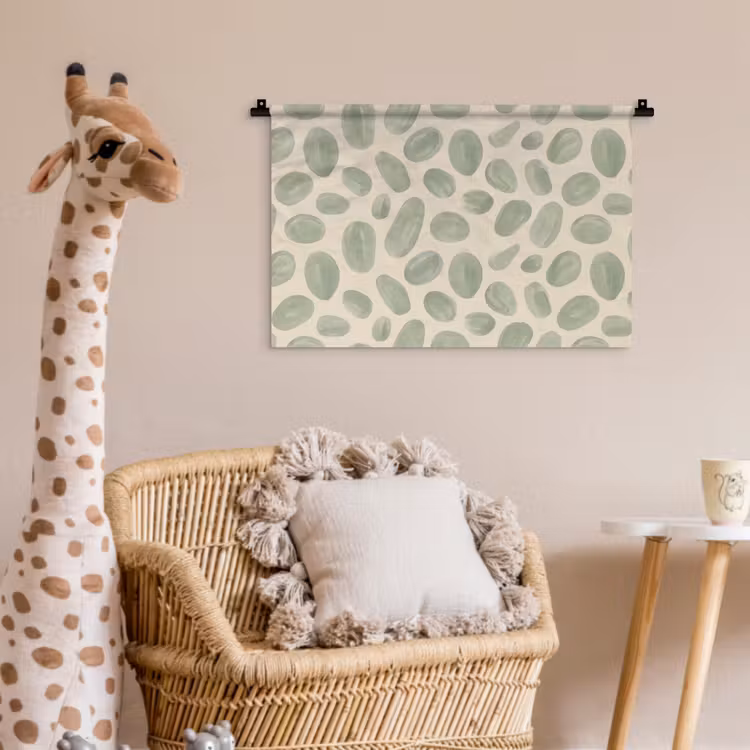 Abstract - Patroon - Organisch - Groen - Modern Wandkleed katoen klein -wsfeer5_kind