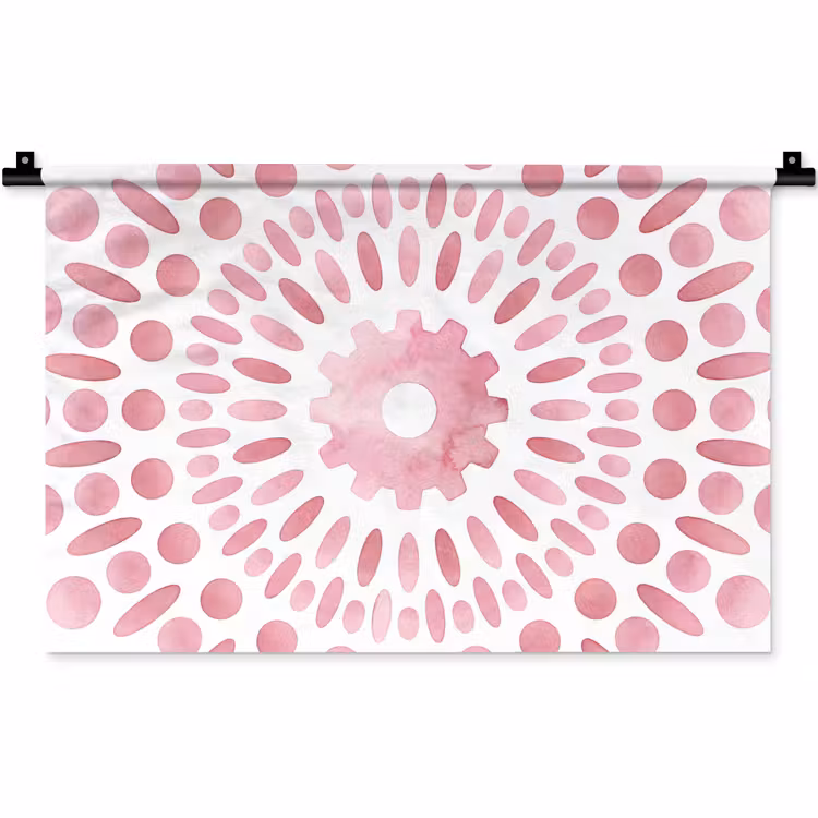 Abstract - Vormen - Patroon - Aquarel - Roze Wandkleed katoen klein -zz3d