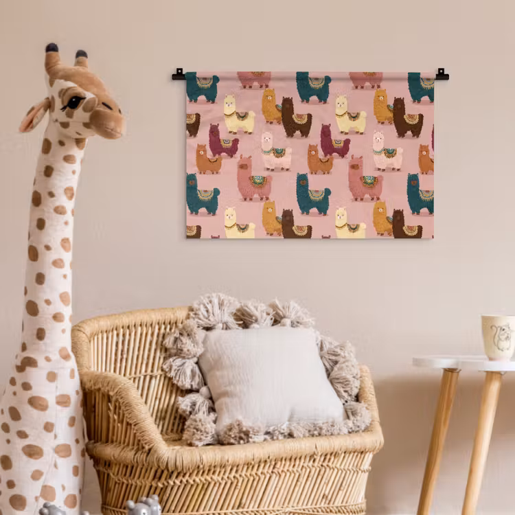 Alpaca's - Patroon - Kleurrijk Wandkleed katoen klein 269 -wsfeer5_kind