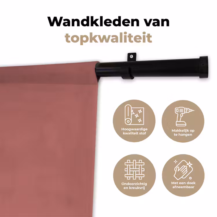 Ancient - Rose - Roze Wandkleed katoen klein 269 -sfeer2
