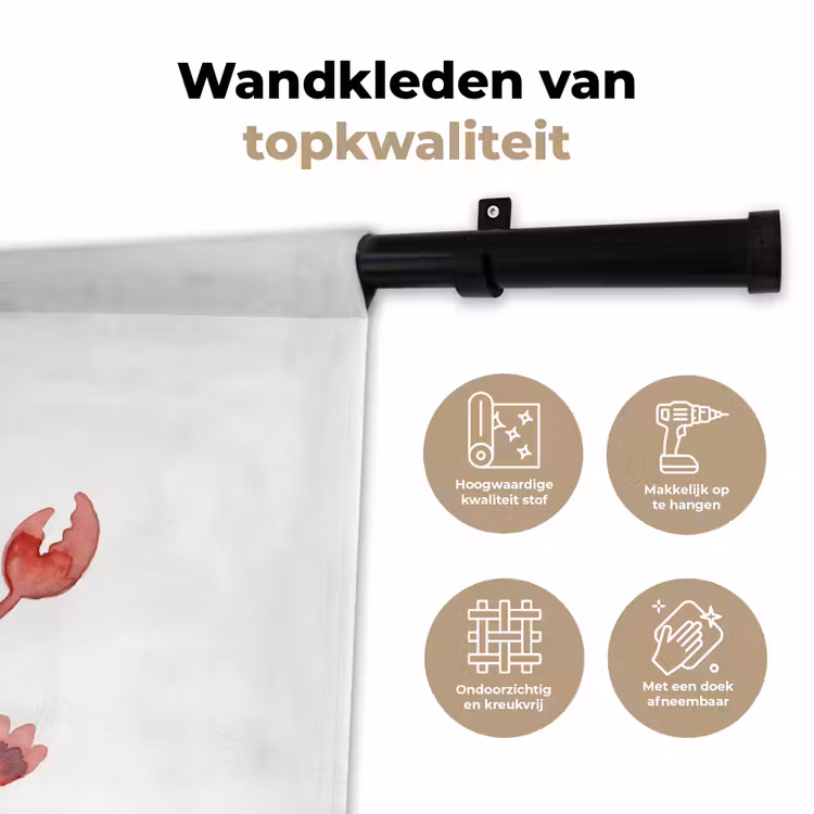Dier - Dans - Liefde - Waterverf - Rood Wandkleed katoen klein -sfeer2