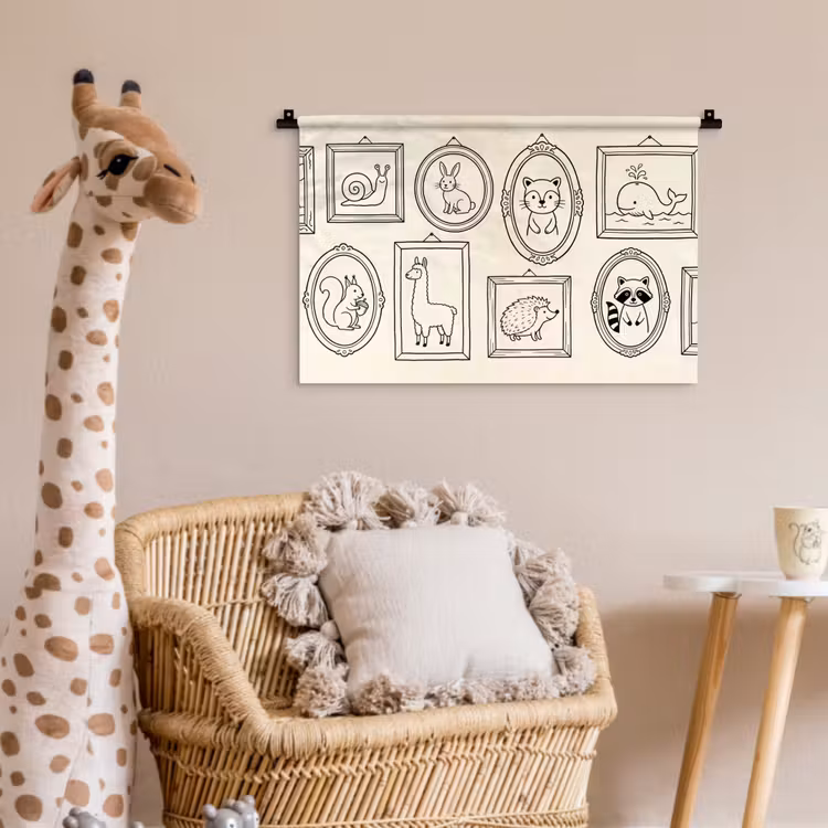 Dieren - Illustratie - Lijsten - Galerij - Speels Wandkleed katoen klein -wsfeer5_kind
