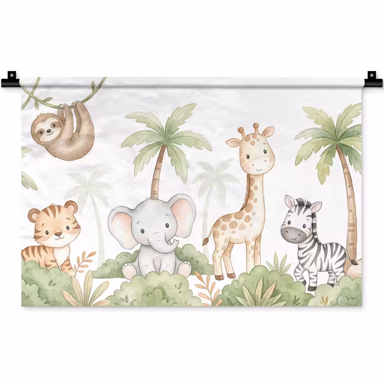 Dieren - Jungle - Pastel Wandkleed katoen klein -zz3d