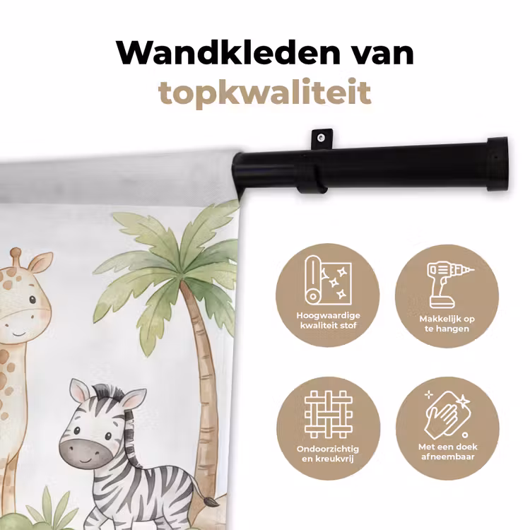 Dieren - Jungle - Pastel Wandkleed katoen klein -sfeer2