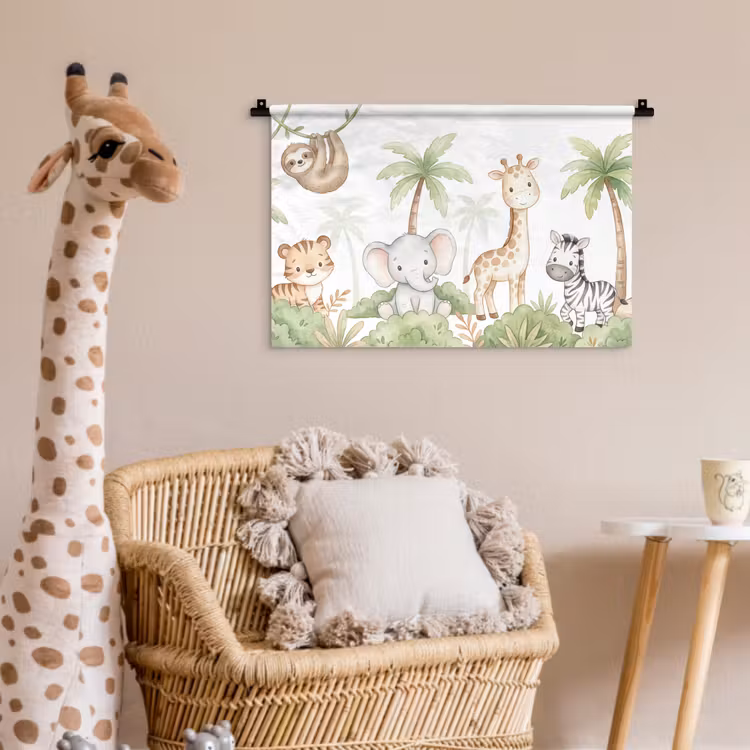 Dieren - Jungle - Pastel Wandkleed katoen klein -wsfeer5_kind