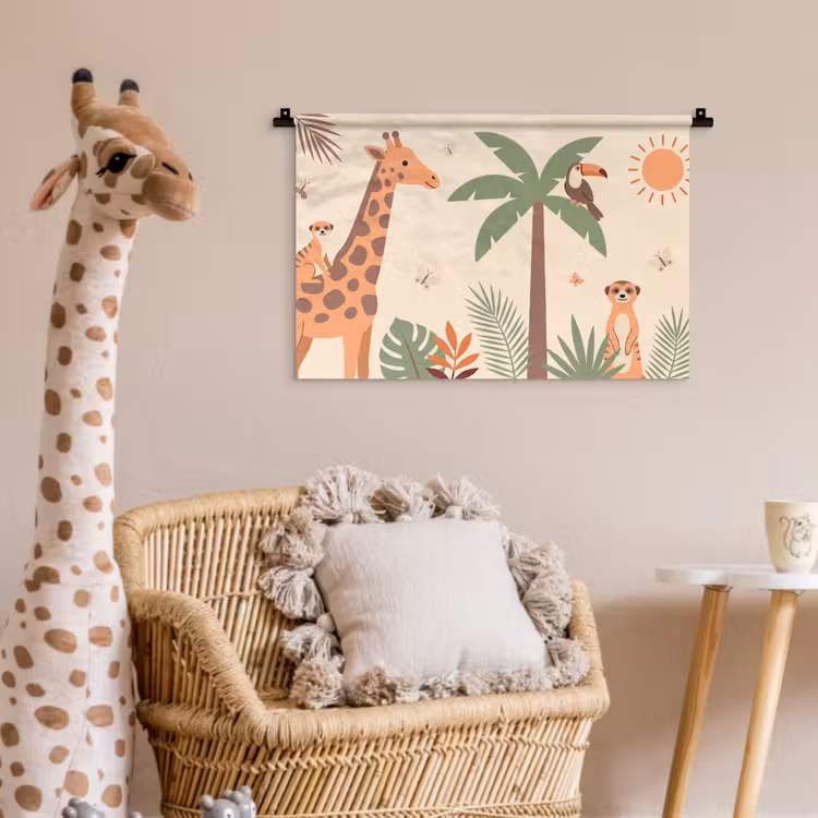 Dieren - Tropisch - Safari - Kleurrijk Wandkleed katoen klein -wsfeer5_kind