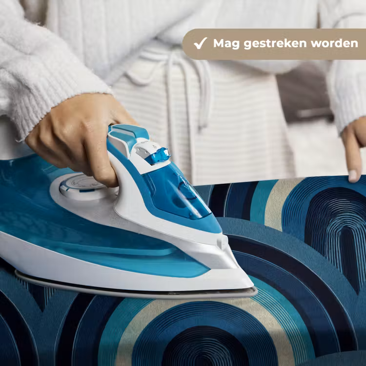 Bogen - Geometrisch - Patroon - Blauw - Retro Wandkleed katoen klein 269 -sfeer9