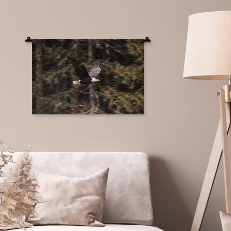 Zeearend - Vliegen - Bos - Natuur Wandkleed katoen klein -sfeer4
