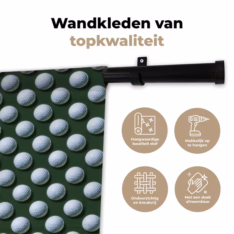Ballen - Golf - Groen Wandkleed katoen klein 269 -sfeer2